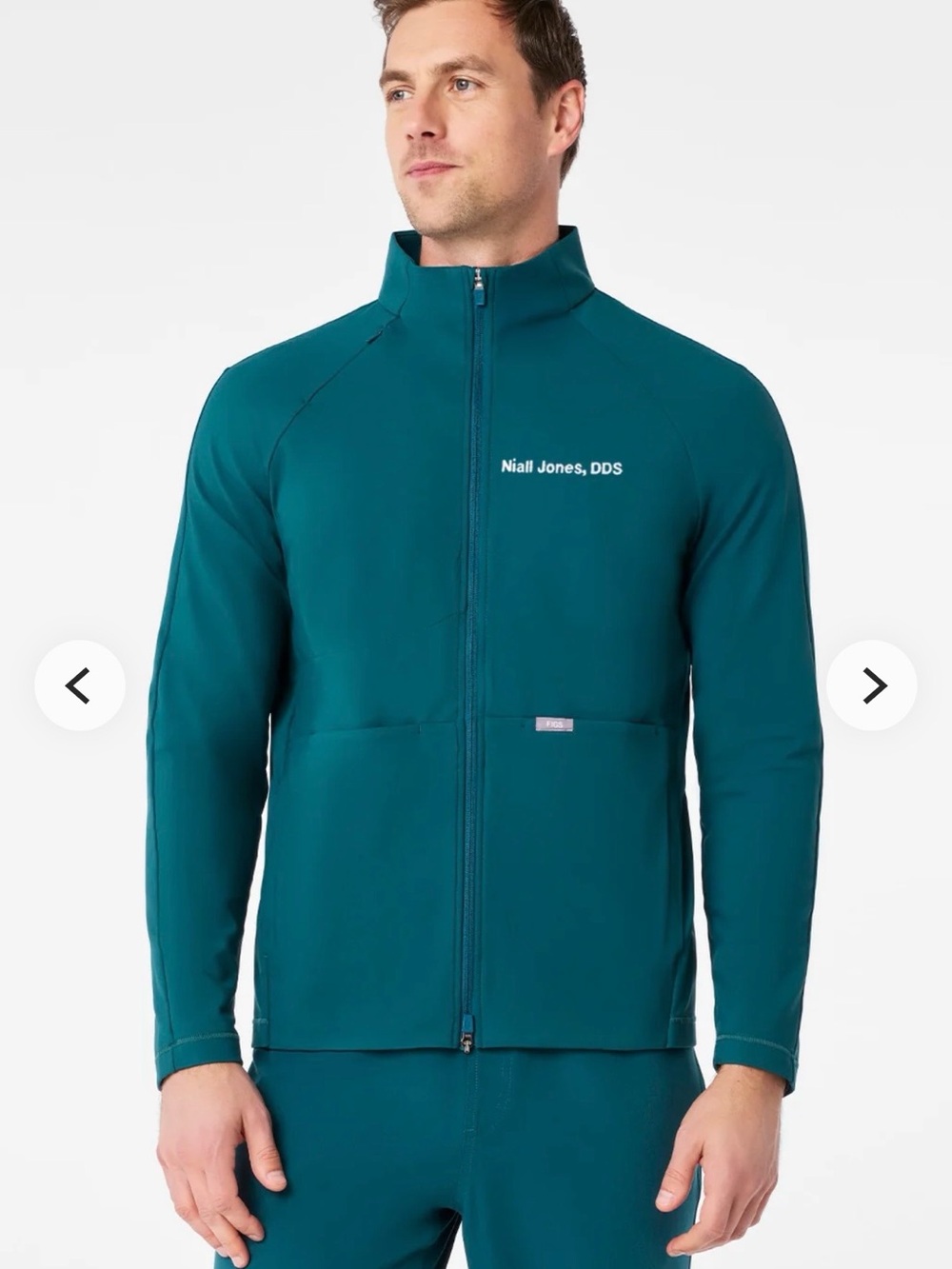 FIGS ContourKnit Scrub Jacket | Caribbean Blue |